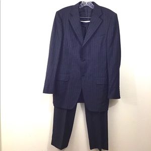 Canali Suit Super 120s Dark Gray Striped US 38R